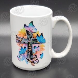 Faith Cross Butterfly Mug (15 oz.)